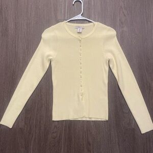 Sincerely Jules Butter Yellow Ribbed Sweater Cardigan Top